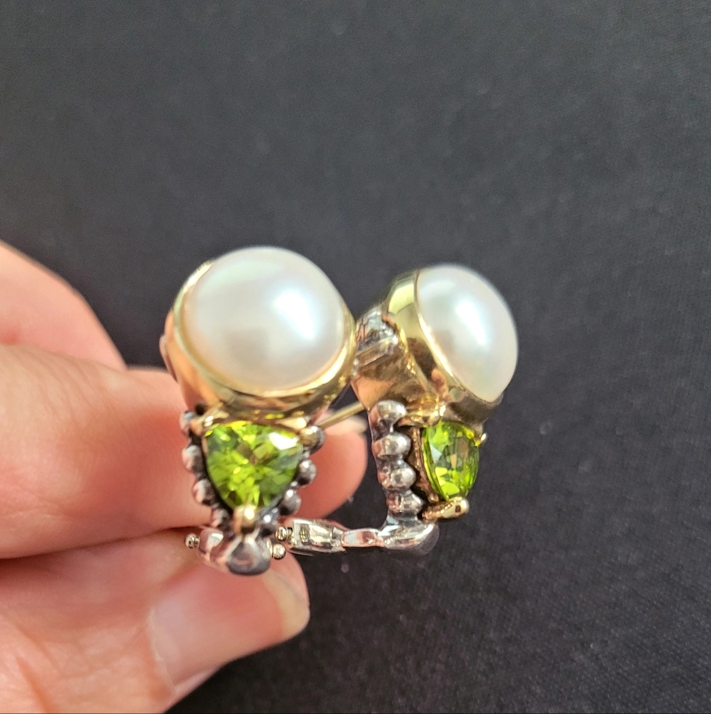 LAGOS-Caviar Pear&Peridot Earrings